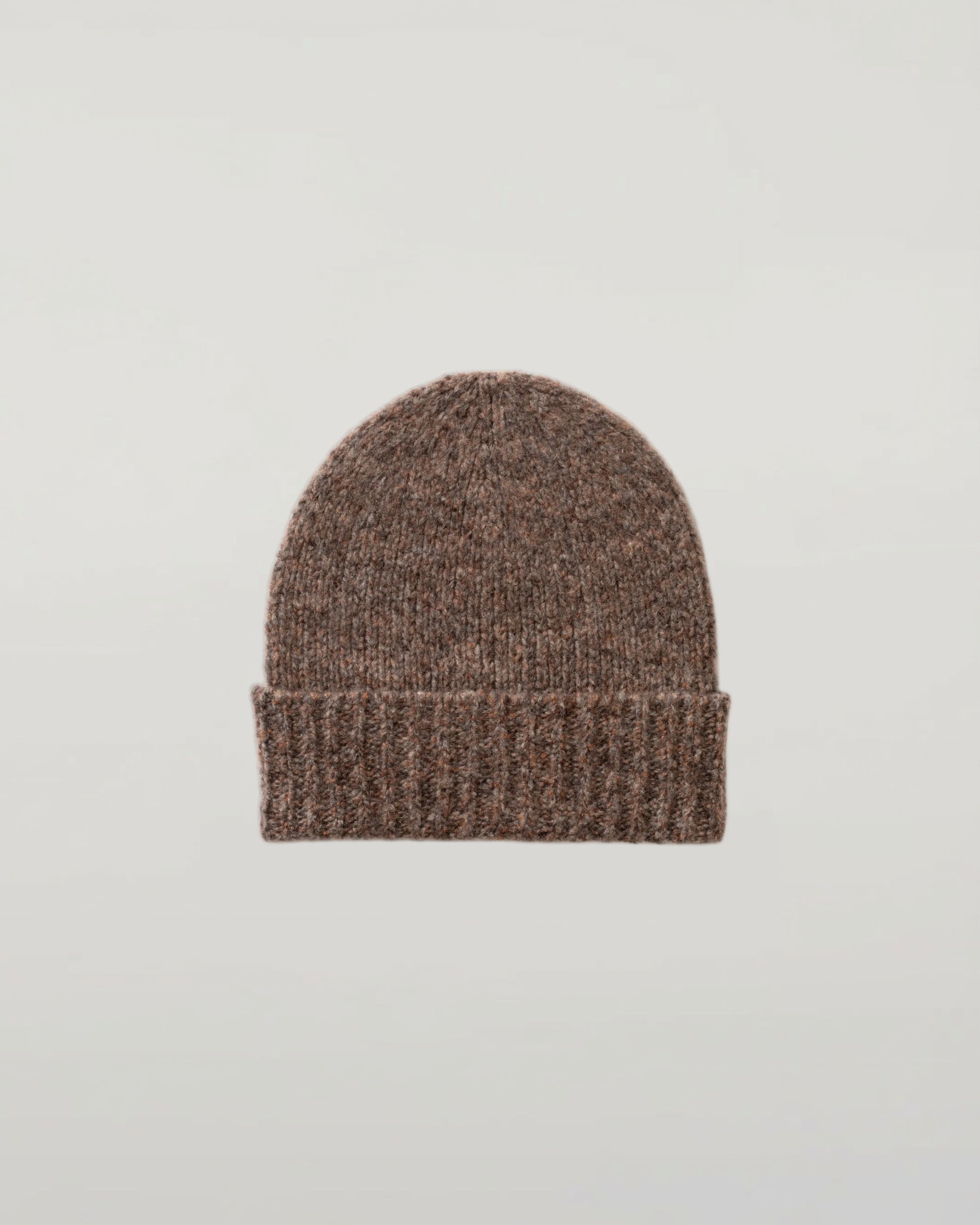 Johnstons of Elgin AW25 Knitted Accessories Molasses Mix Cashmere Bouclé Brown Beanie HBC01084HB4415ONE