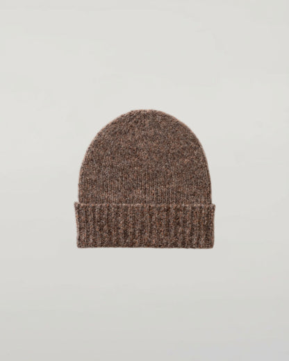 Johnstons of Elgin AW25 Knitted Accessories Molasses Mix Cashmere Bouclé Brown Beanie HBC01084HB4415ONE