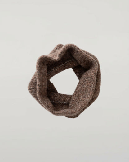 Johnstons of Elgin AW25 Knitted Accessories Molasses Mix Cashmere Bouclé Brown Snood HBC01130HB4415ONE