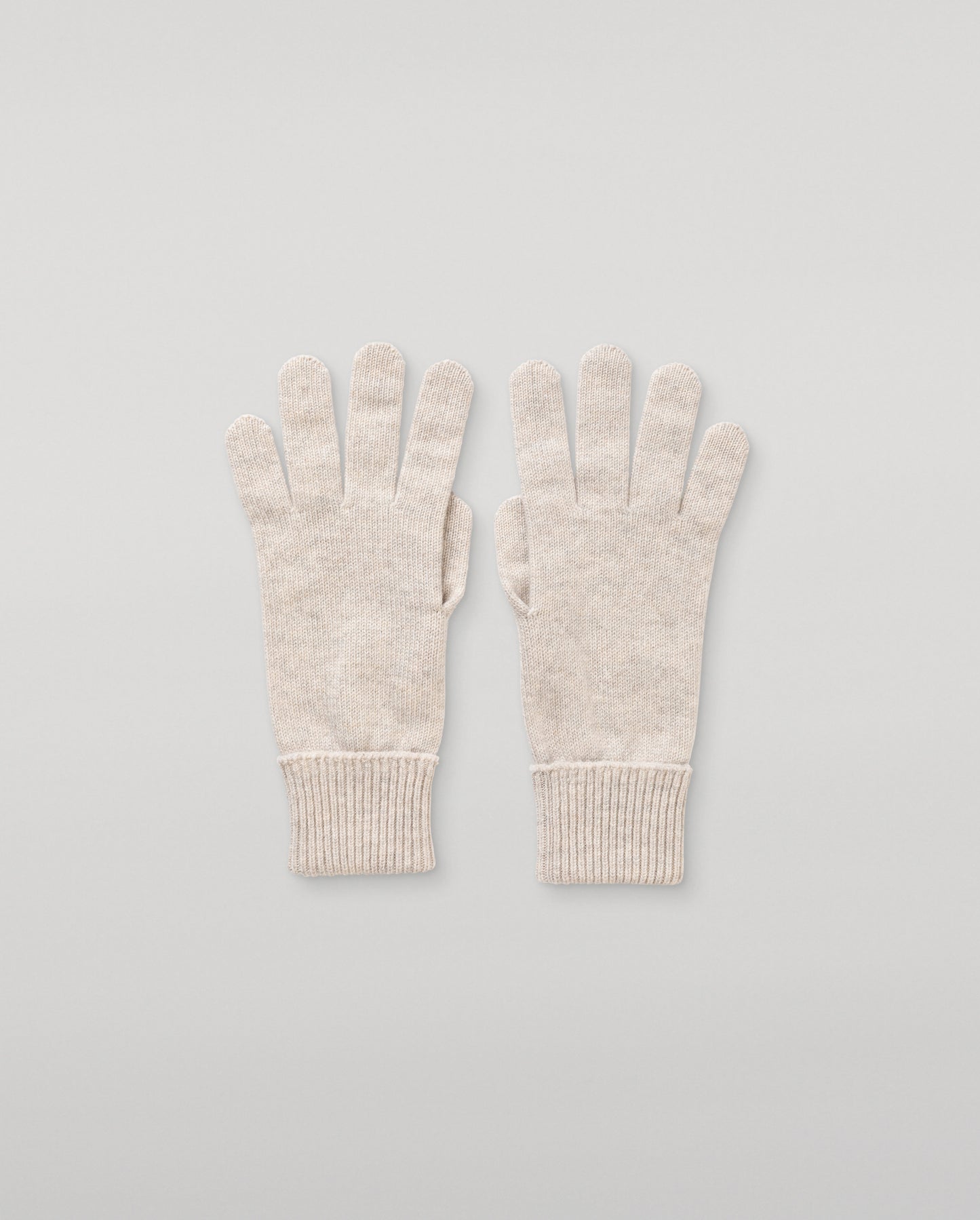 JOHNSTONS OF ELGIN WOMENS CASHMERE JERSEY DORIS GLOVES TURNBACK CUFFS NATURAL 96% CASHMERE/4% NYLON HBJ03523HA0402ONE