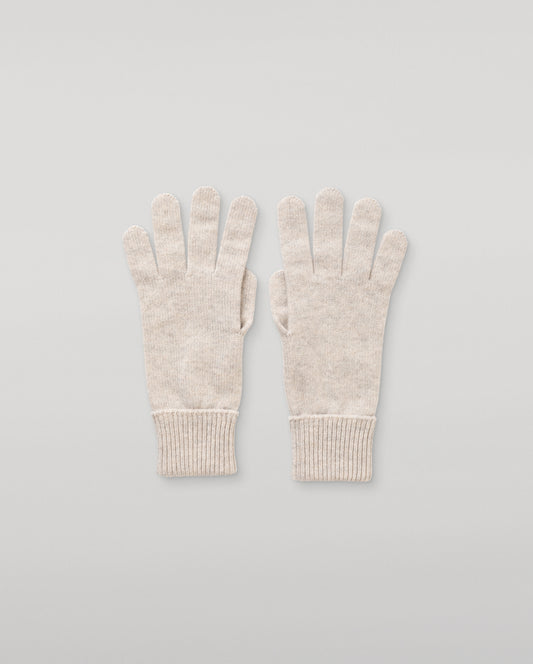 JOHNSTONS OF ELGIN WOMENS CASHMERE JERSEY DORIS GLOVES TURNBACK CUFFS NATURAL 96% CASHMERE/4% NYLON HBJ03523HA0402ONE