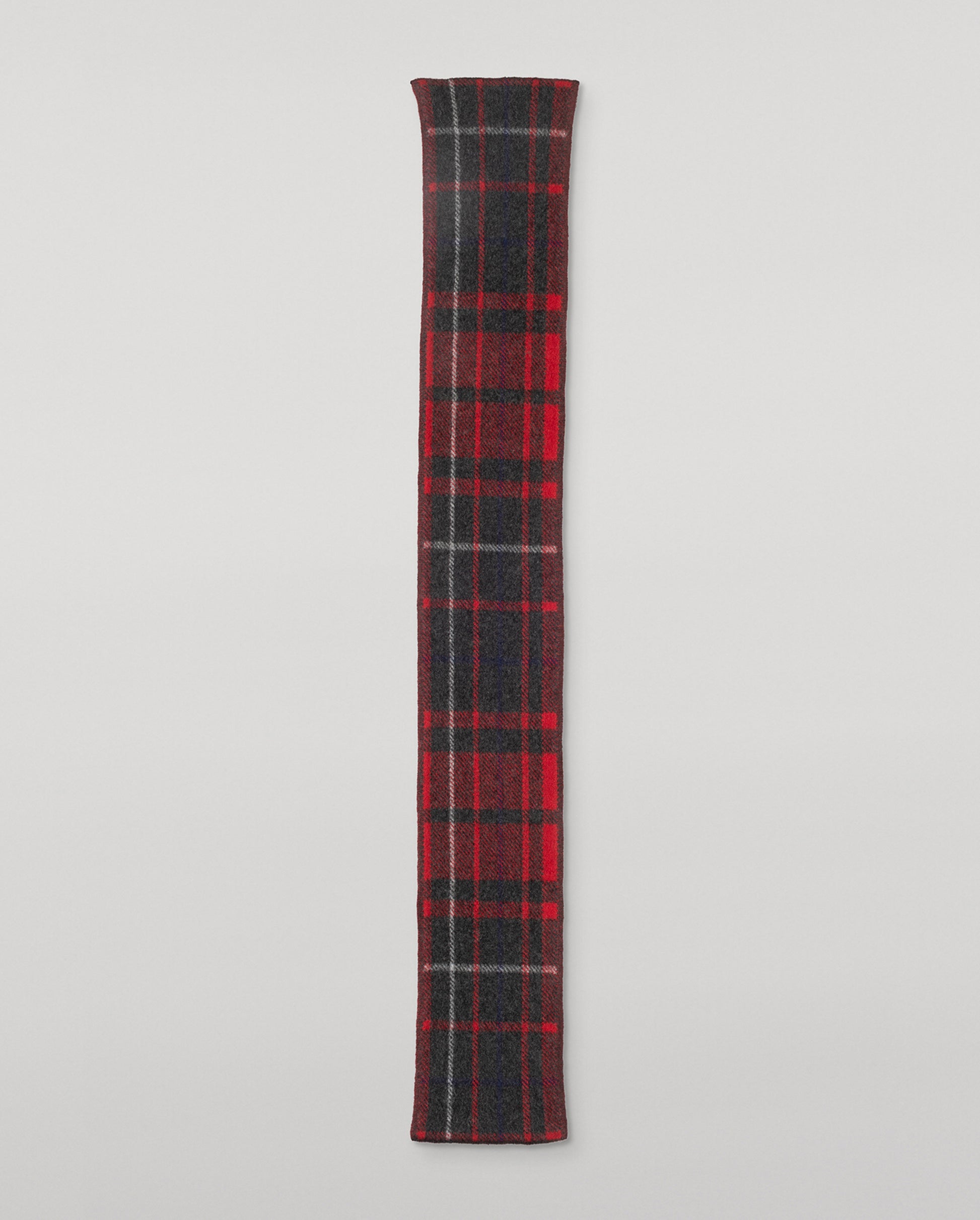 JOHNSTONS OF ELGIN BRUSHED CASHMERE SILK INTARSIA CHECK BAIRD SCARF RED 74% CASHMERE, 26% SILK HBP01178JU1627ONE