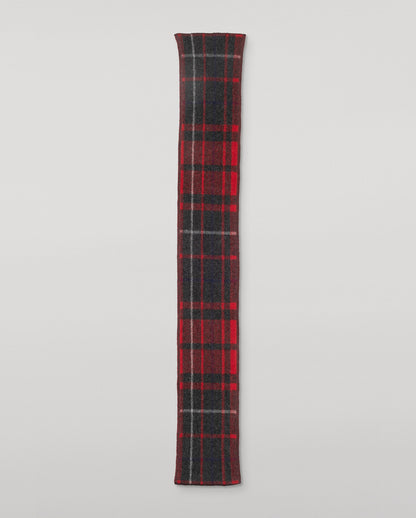 JOHNSTONS OF ELGIN BRUSHED CASHMERE SILK INTARSIA CHECK BAIRD SCARF RED 74% CASHMERE, 26% SILK HBP01178JU1627ONE