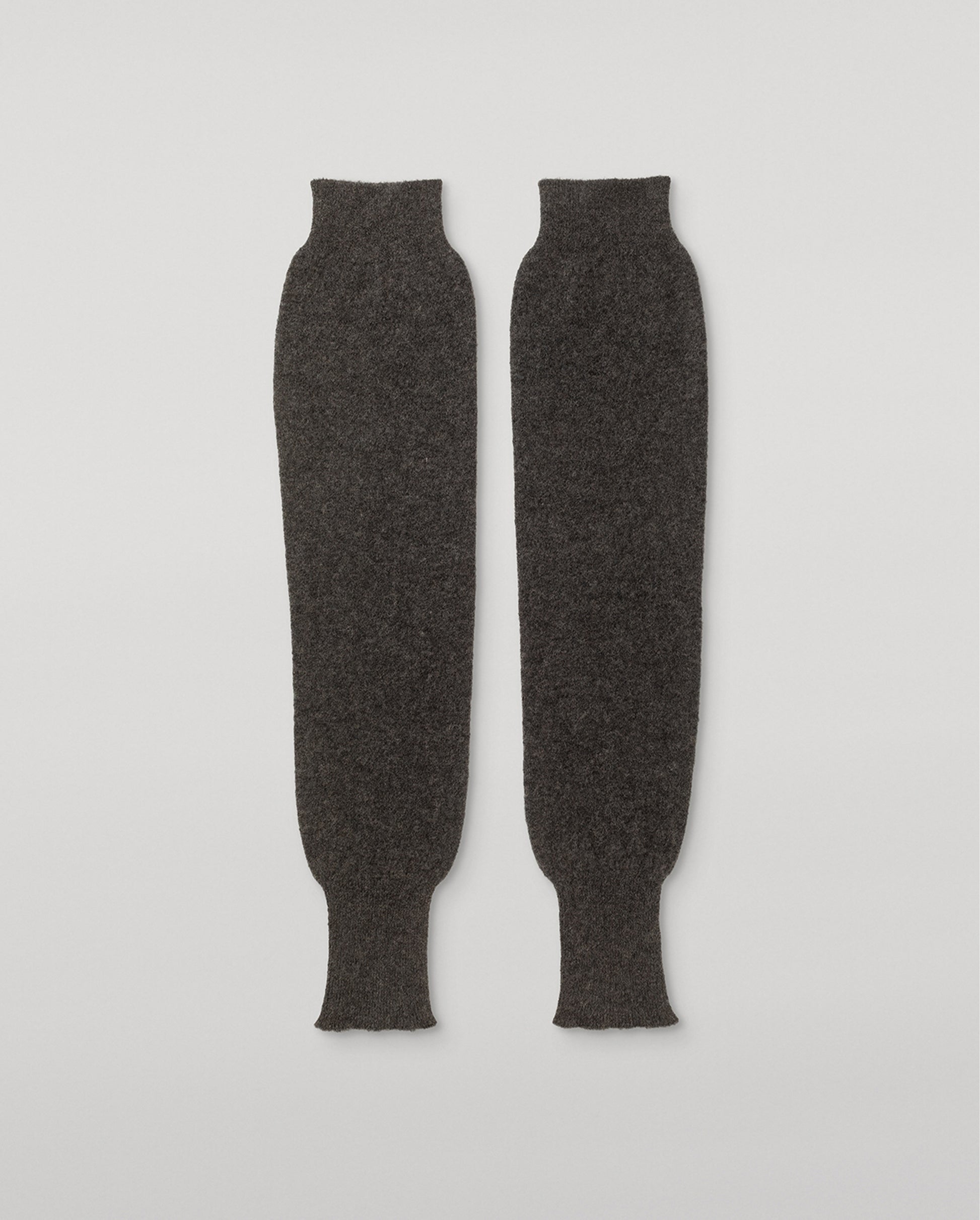 JOHNSTONS OF ELGIN WOMENS BRUSHED CASHMERE SILK JERSEY TEXA LEG WARMERS DARK GREY 74% CASHMERE, 26% SILK HBP01180HA7232ONE
