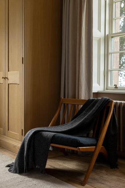 Johnstons of Elgin 2024 Blanket Collection Charcoal Mix Brushed Bouclé Throw WB002613HA7175ONE