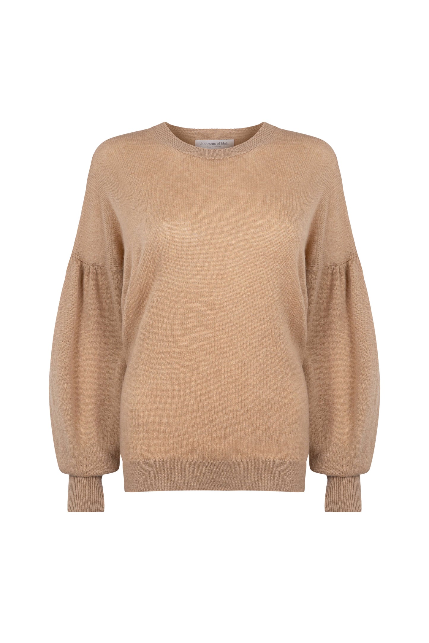 Balloon Sleeve Camel Cashmere Jumper
