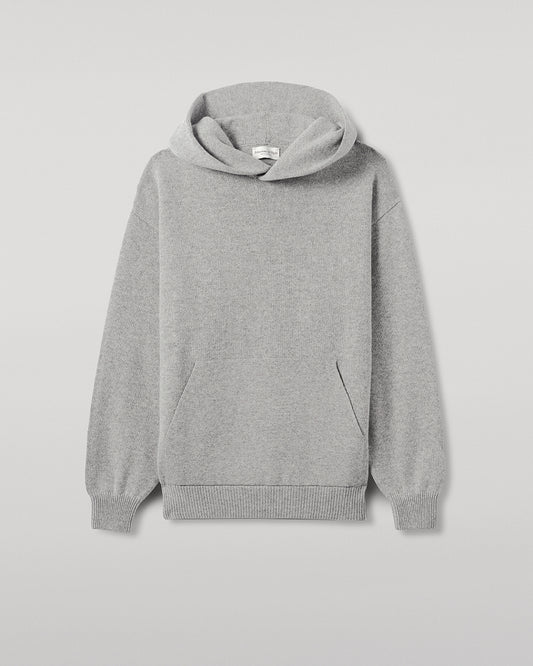 Johnstons of Elgin men's light grey cashmere hoodie KAA05271HA0308