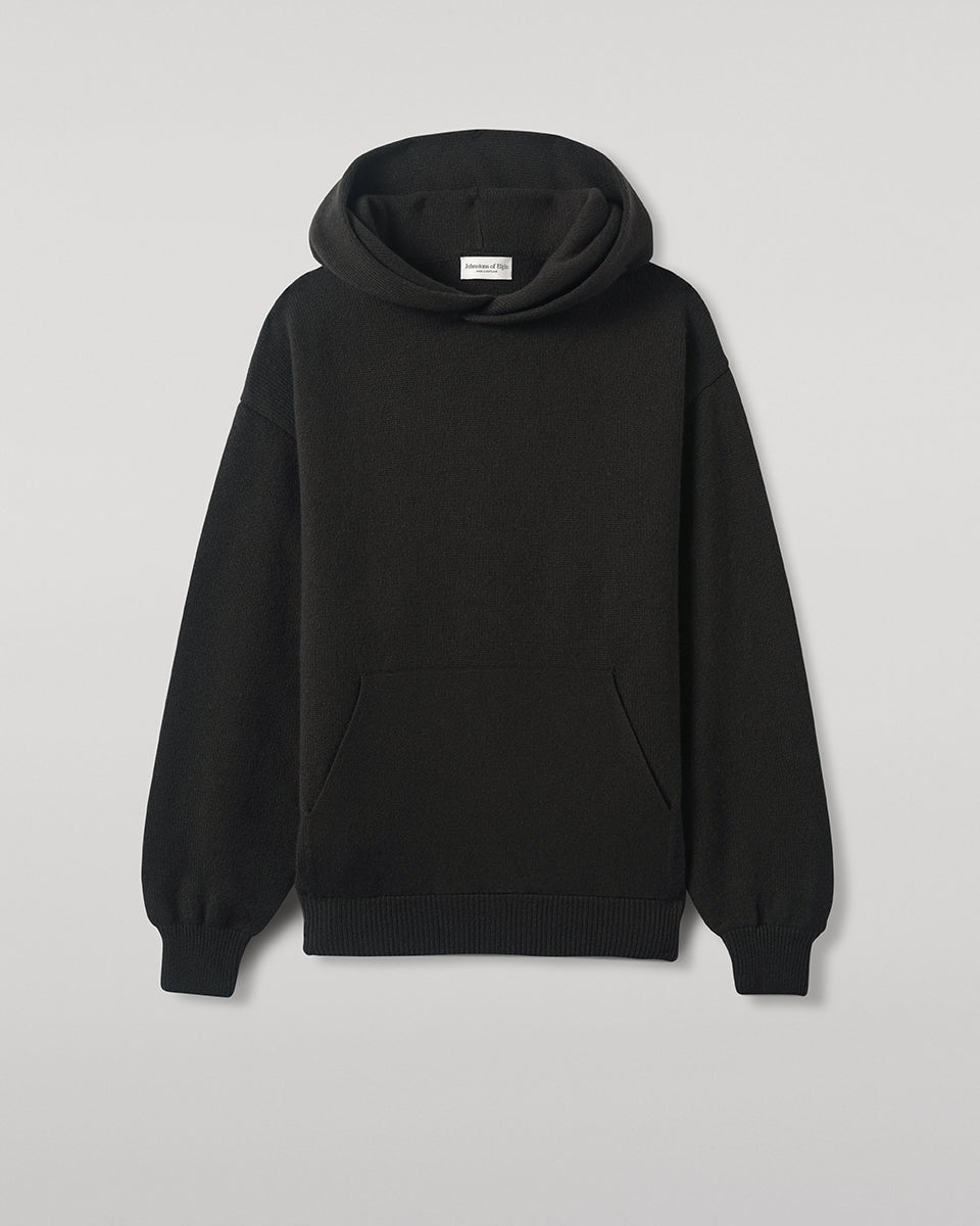 Johnstons of Elgin men's dark grey cashmere hoodie KAA05271SC7330