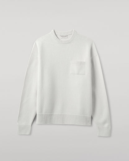 Johnstons of Elgin men's white cashmere sweater KAA05310HA0371