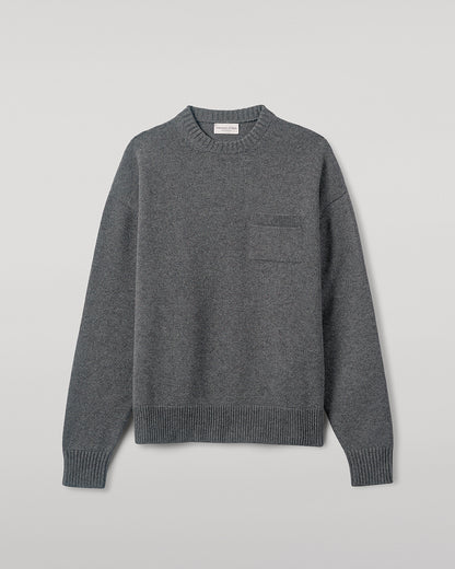 Johnstons of Elgin men's mid grey cashmere jumper KAA05310HA4181