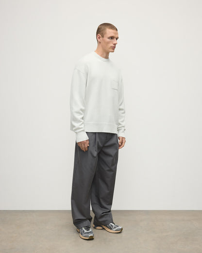Johnstons of Elgin men's white cashmere sweater KAA05310HA0371