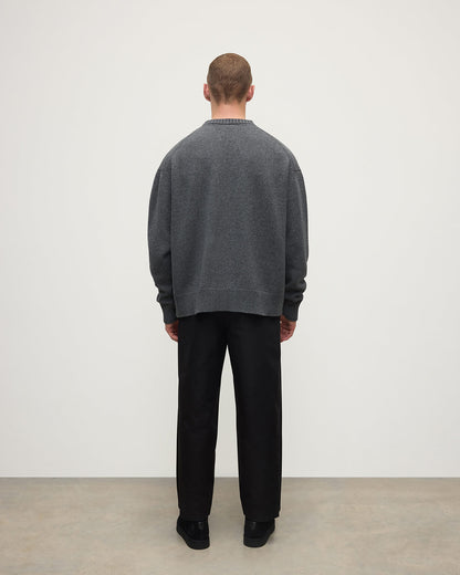 Johnstons of Elgin men's mid grey cashmere jumper KAA05310HA4181