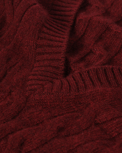 WOMENS KYLESKU DEEP VEE SWEATER RED FROM JOHNSTONS OF ELGIN KAA05728HE7068