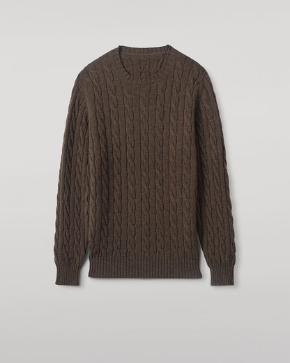 Johnstons of Elgin men's 100% cashmere cable sweater in natural KAA05754HB7162