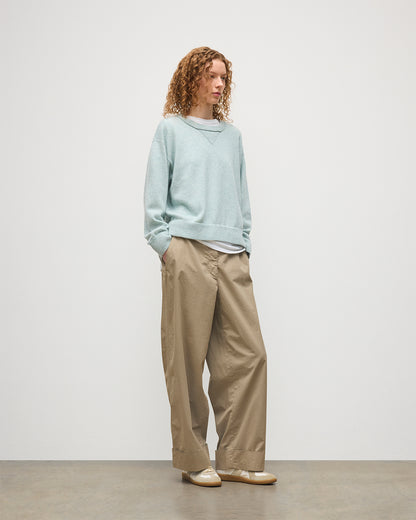 JOHNSTONS OF ELGIN WOMENS STELLA SWEATSHIRT LIGHT GREEN 100% CASHMERE KAA05770HC0047