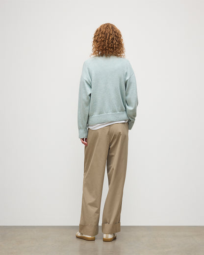 JOHNSTONS OF ELGIN WOMENS STELLA SWEATSHIRT LIGHT GREEN 100% CASHMERE KAA05770HC0047