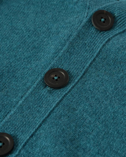 JOHNSTONS OF ELGIN REDPATH VEE NECK CARDIGAN CASHMERE VEE NECK CARDIGAN - 4 PLY GREEN 100% CASHMERE KAA05962HC4327
