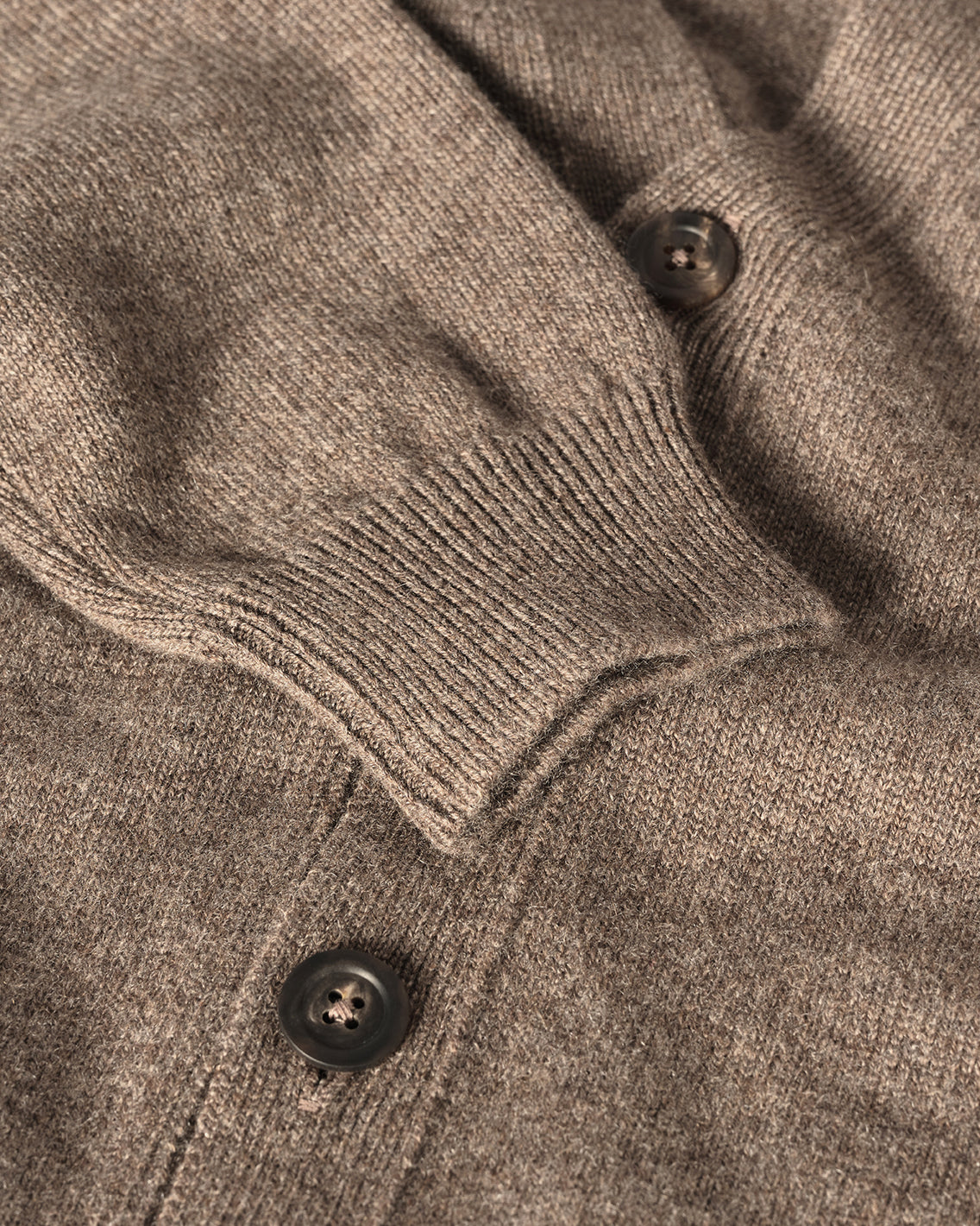 JOHNSTONS OF ELGIN REDPATH VEE NECK CARDIGAN CASHMERE VEE NECK CARDIGAN - 4 PLY BROWN 100% CASHMERE KAA05962HB7128