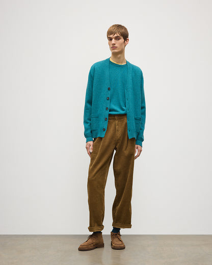 JOHNSTONS OF ELGIN REDPATH VEE NECK CARDIGAN CASHMERE VEE NECK CARDIGAN - 4 PLY GREEN 100% CASHMERE KAA05962HC4327