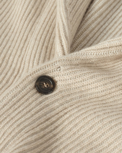 JOHNSTONS OF ELGIN PIONEER SHAWL CARDIGAN NATURAL 100% CASHMERE KAA05750Q26191