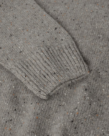 Johnstons of Elgin AW25 Men's Knitwear Peregrine Donegal Grey Donegal Cashmere Marl Jumper Details KAC05287006335