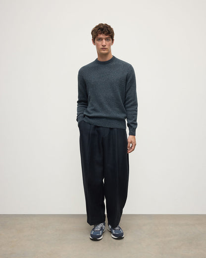 Front view of a model wearing Johnstons of Elgin AW25 Men's Knitwear Storm Donegal Donegal Cashmere Marl Jumper KAC05287006336