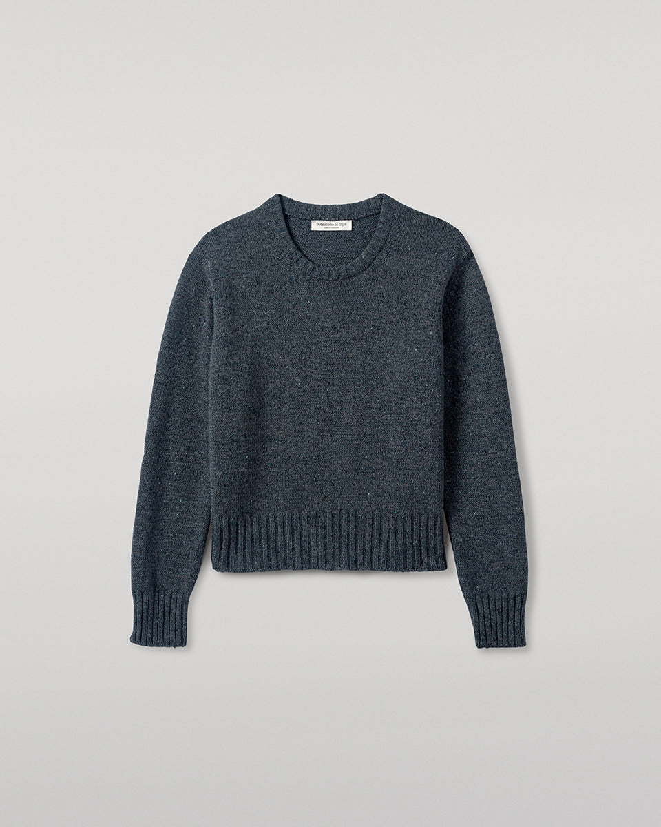 Johnstons of Elgin AW25 Women's Knitwear Storm Donegal Donegal Blue Cashmere Jumper Details KAC05289006336