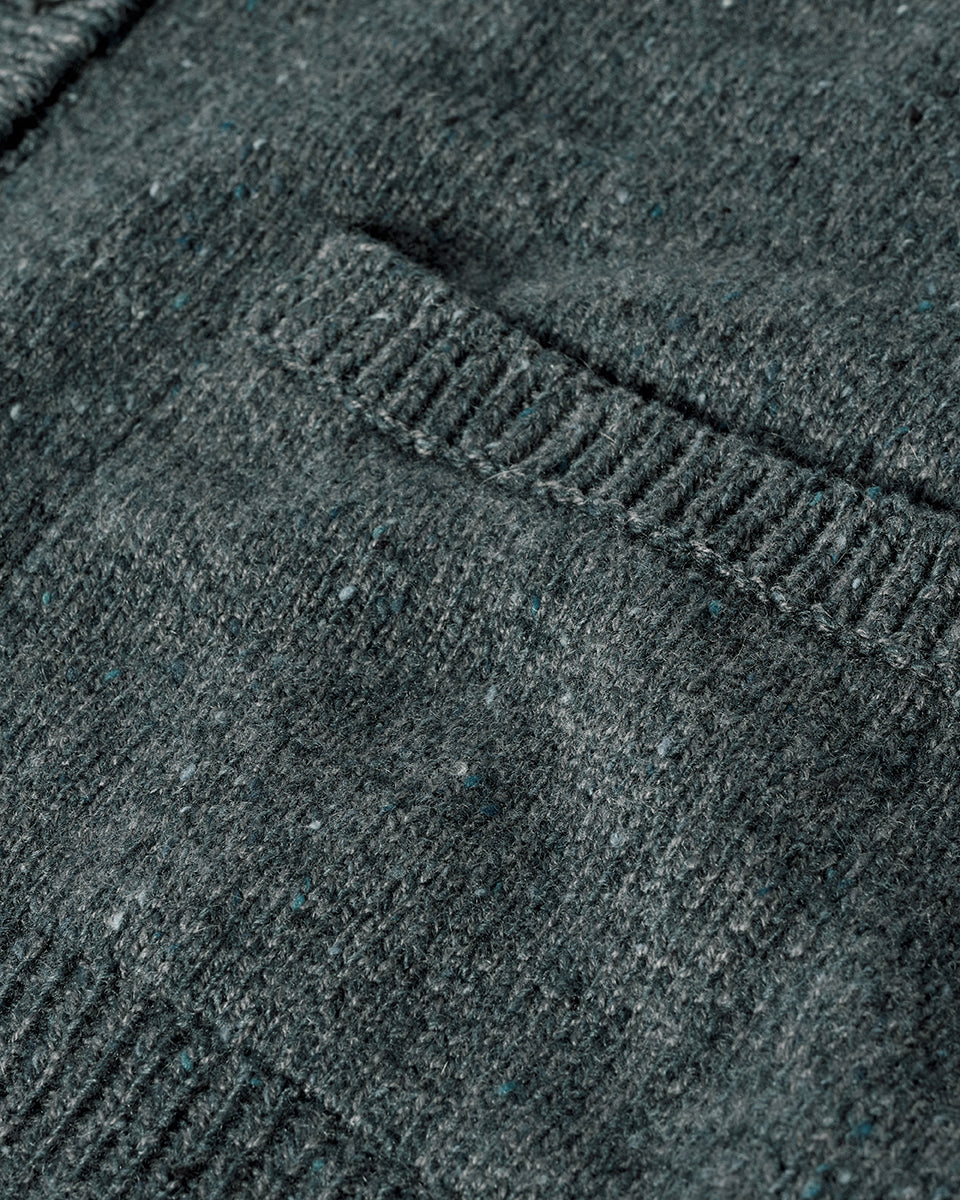 Johnstons of Elgin AW25 Women's Knitwear Storm Donegal Donegal Cashmere Blue Cardigan Details KAC05494006336