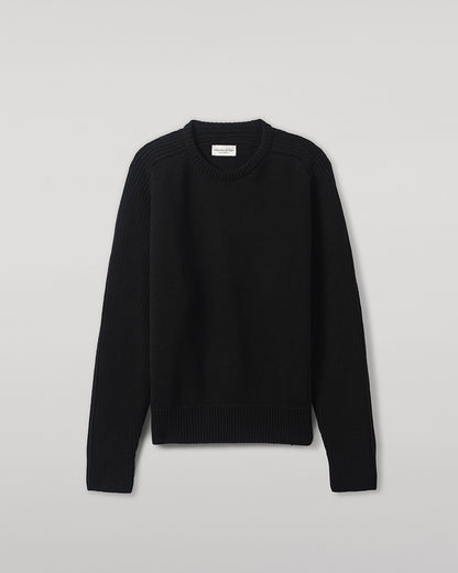 Johnstons of Elgin AW25 Men's Knitwear Black Ribbed Black Cashmere Jumper KAC05540SA7210
