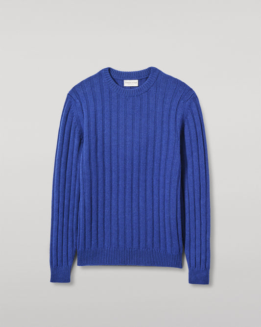 JOHNSTONS OF ELGIN MENS PEEL CREW SWEATER BLUE 100% CASHMERE KAC05751SD5326