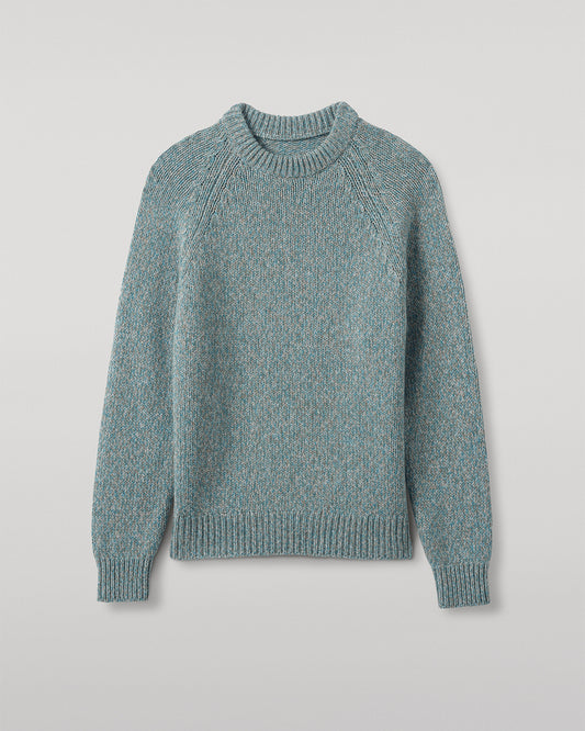 JOHNSTONS OF ELGIN  FYFE CREW SWEATER BLUE 100% CASHMERE KAC05753006779