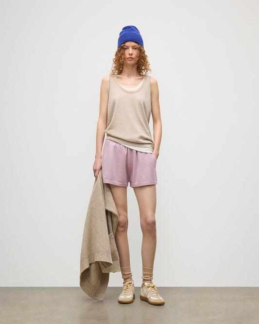 JOHNSTONS OF ELGIN WOMENS COVE SHORTS PINK 100% CASHMERE KAI05078HE0071