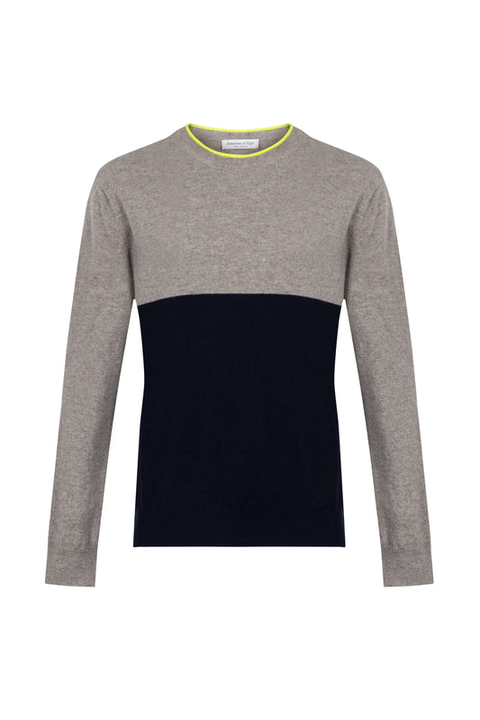 Colour Block Cashmere Light Brown Jumper