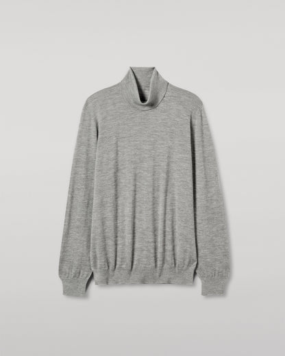 JOHNSTONS OF ELGIN MENS SUPERFINE FIN ROLL COLLAR GREY 100% SUPERFINE CASHMERE KAI05333HA4253