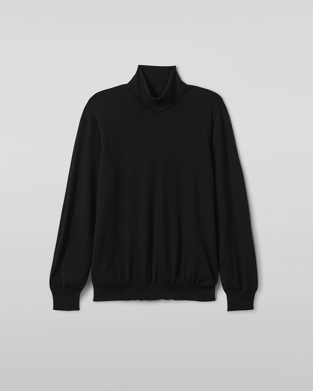 JOHNSTONS OF ELGIN MENS SUPERFINE FIN ROLL COLLAR BLACK 100% SUPERFINE CASHMERE KAI05333SA7146