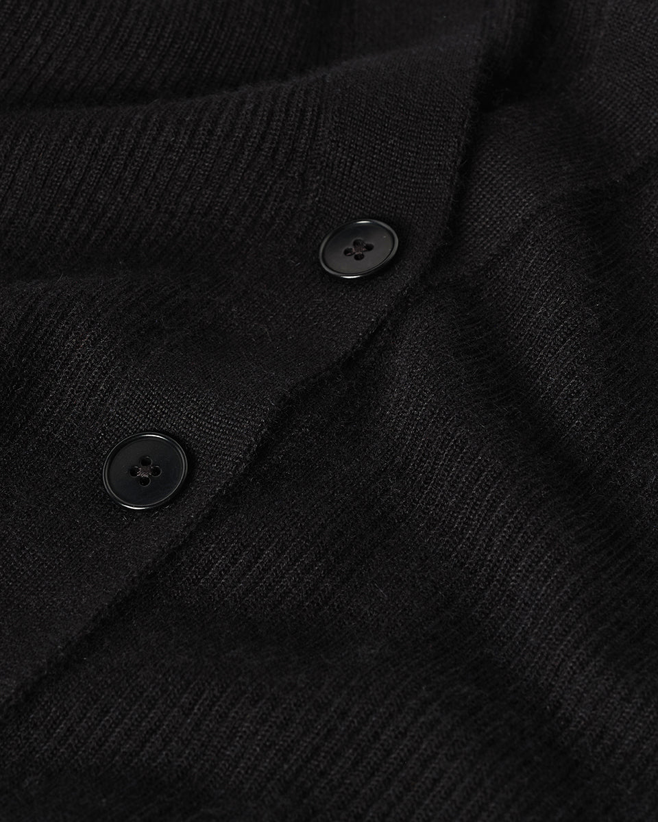 Johnstons of Elgin AW25 Women's Knitwear Black Superfine Cashmere Black Cardigan details KAI05372SA7146