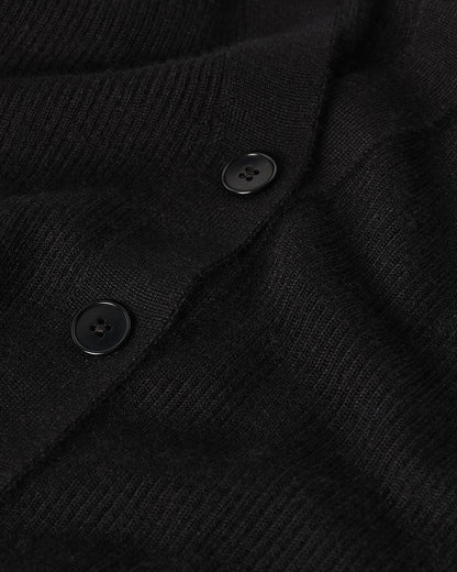 Johnstons of Elgin AW25 Women's Knitwear Black Superfine Cashmere Black Cardigan details KAI05372SA7146