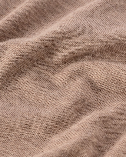 JOHNSTONS OF ELGIN MENS BOYD SUPERFINE T-SHIRT LIGHT BROWN 100% SUPERFINE CASHMERE KAI05595HB0273