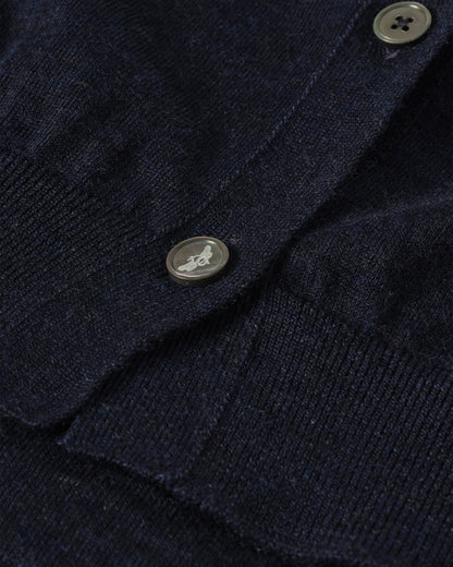 JOHHNSTONS OF ELGIN WOMENS HONOR CREW CARDIGAN NAVY 100% SUPERFINE CASHMERE KAI05708HD7350
