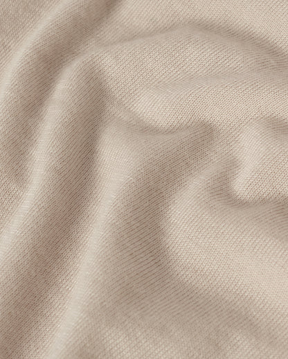 JOHNSTONS OF ELGIN HONOR SHORT SLEEVE CREW SUPERFINE CASHMERE ROUND NECK SHORT SLEEVE SWEATER - 3 PLY CREAM 100% CASHMERE KAI05712SA0664