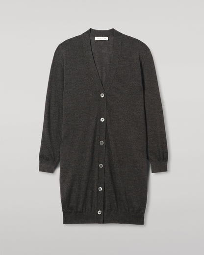 JOHNSTONS OF ELGIN WOMENS ELISE VEE CARDIGAN GREY 100% SUPERFINE CASHMERE KAI05716HA7218
