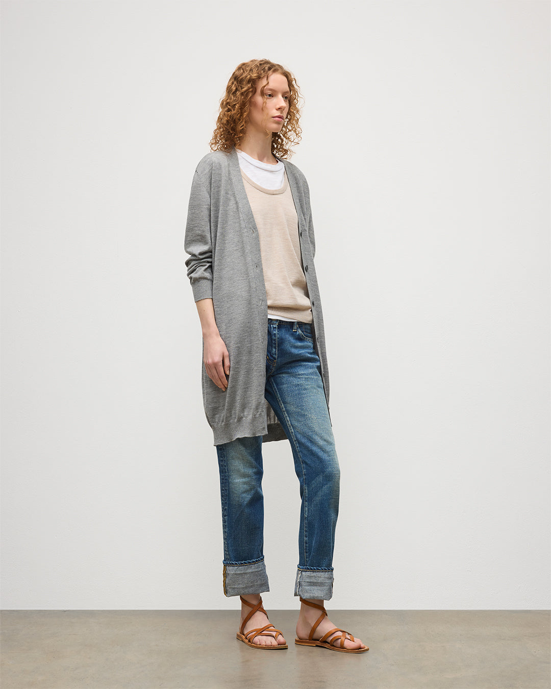 JOHNSTONS OF ELGIN WOMENS ELISE VEE CARDIGAN GREY 100% SUPERFINE CASHMERE KAI05716HA4253