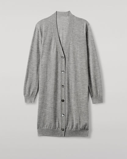 JOHNSTONS OF ELGIN WOMENS ELISE VEE CARDIGAN GREY 100% SUPERFINE CASHMERE KAI05716HA4253