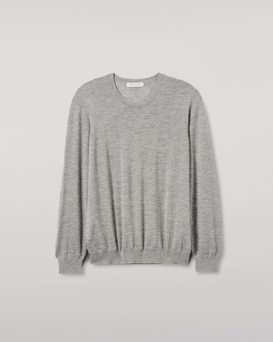 JOHNSTONS OF ELGIN MENS FIN SUPERFINE CREW GREY 100% SUPERFINE CASHMERE KAI05717HA4253