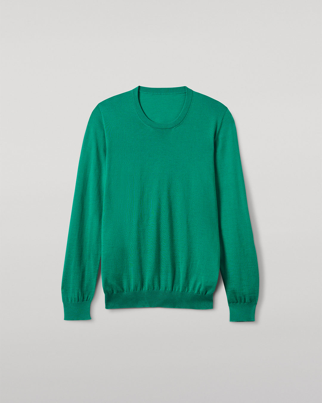 JOHNSTONS OF ELGIN MENS FIN SUPERFINE CREW GREEN 100% SUPERFINE CASHMERE KAI05717SC4714