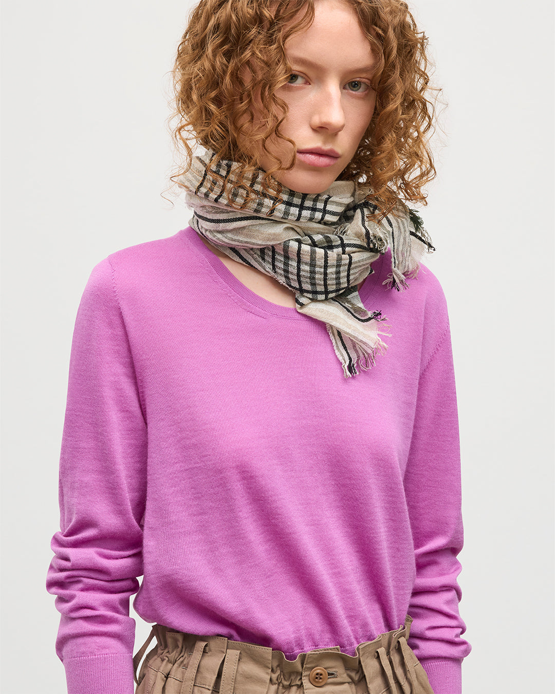JOHNSTONS OF ELGIN WOMENS ELLA SCOOP SWEATER PINK 100% SUPERFINE CASHMERE KAI05723SE5321
