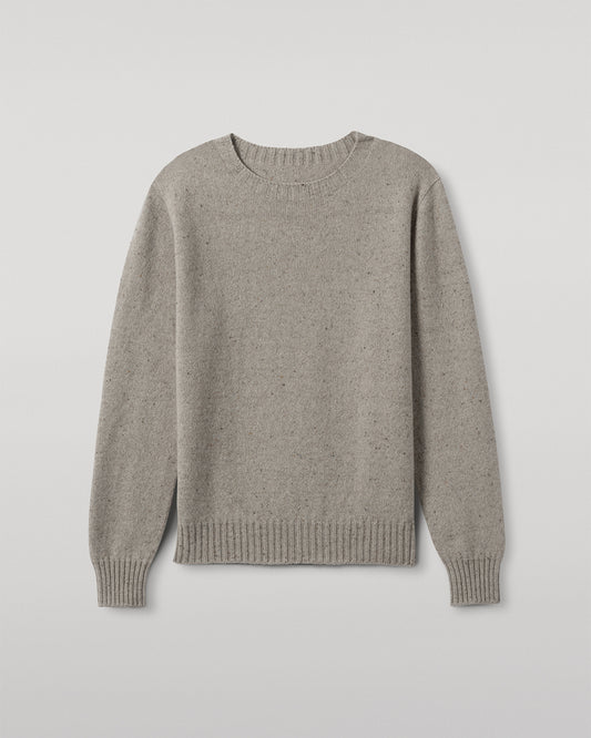 JOHNSTONS OF ELGIN MENS TIREE CREW SWEATER NATURAL 100% DONEGAL CASHMERE KAI05755HA0397