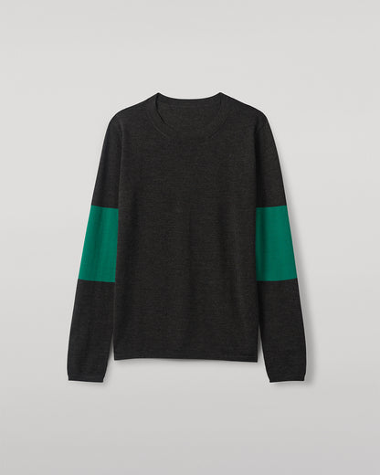 JOHNSTONS OF ELGIN WOMENS EUNA T-SHIRT GREY & GREEN 100% SUPERFINE CASHMERE KAI05761Q25957
