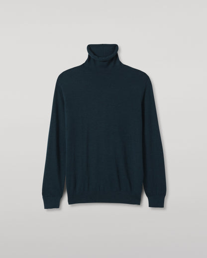 JOHNSTONS OF ELGIN BEATRICE FUNNEL SWEATER SUPERFINE CASHMERE FUNNEL NECK SWEATER WITH LINKS STITCH DETAIL - 3 PLY BOTTLE GREEN 100% CASHMERE KAI05951SC7344