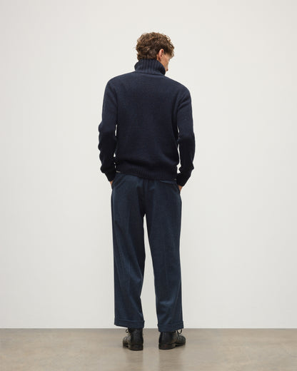 JOHNSTONS OF ELGIN MACKINTOSH ROLL NECK SWEATER DONEGAL CASHMERE ROLL NECK SWEATER BLUE 100% CASHMERE KAI05957HD7348